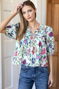 Emerson Fry Isla Floral Puff Top