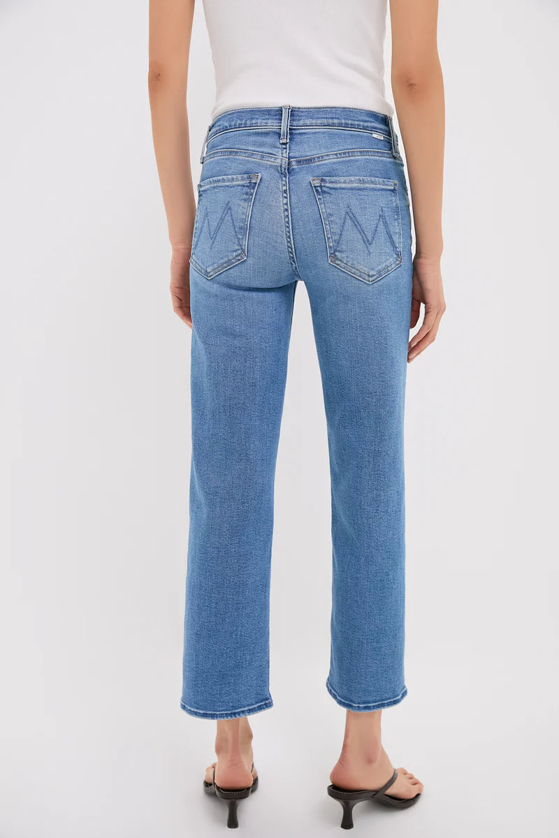 Mother Denim Mid Rise Rambler Zip Ankle Out of the Blue Final Clearance
