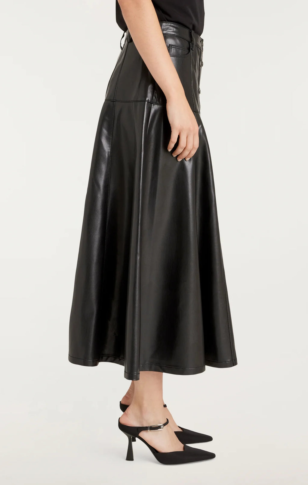 Cinq a Sept Veena Vegan Leather Skirt Final Clearance – Shop