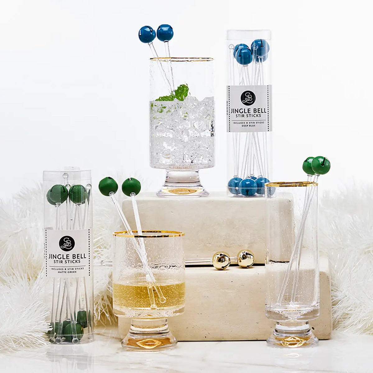 Santa Barbara Jingle Bell Stir Sticks