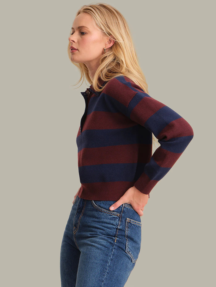 525 America Lennon Rugby Stripe Crew Sweater Final Clearance