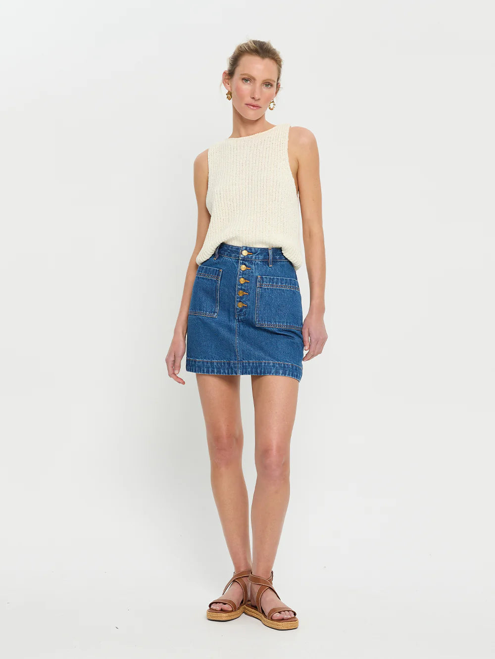 Kivari Cameron Denim Mini Skirt Final Clearance