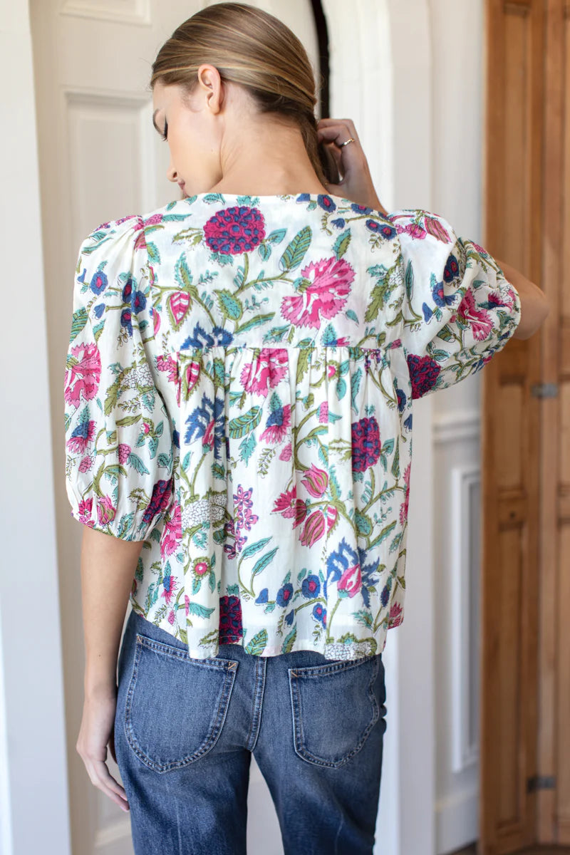 Emerson Fry Isla Floral Puff Top