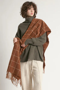 Look by M Windowpane Blanket Scarf