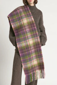 Look by M Grape Check Wool Scarf