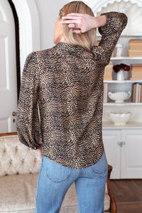 Emerson Fry Frankie Cheetah Silk Blouse