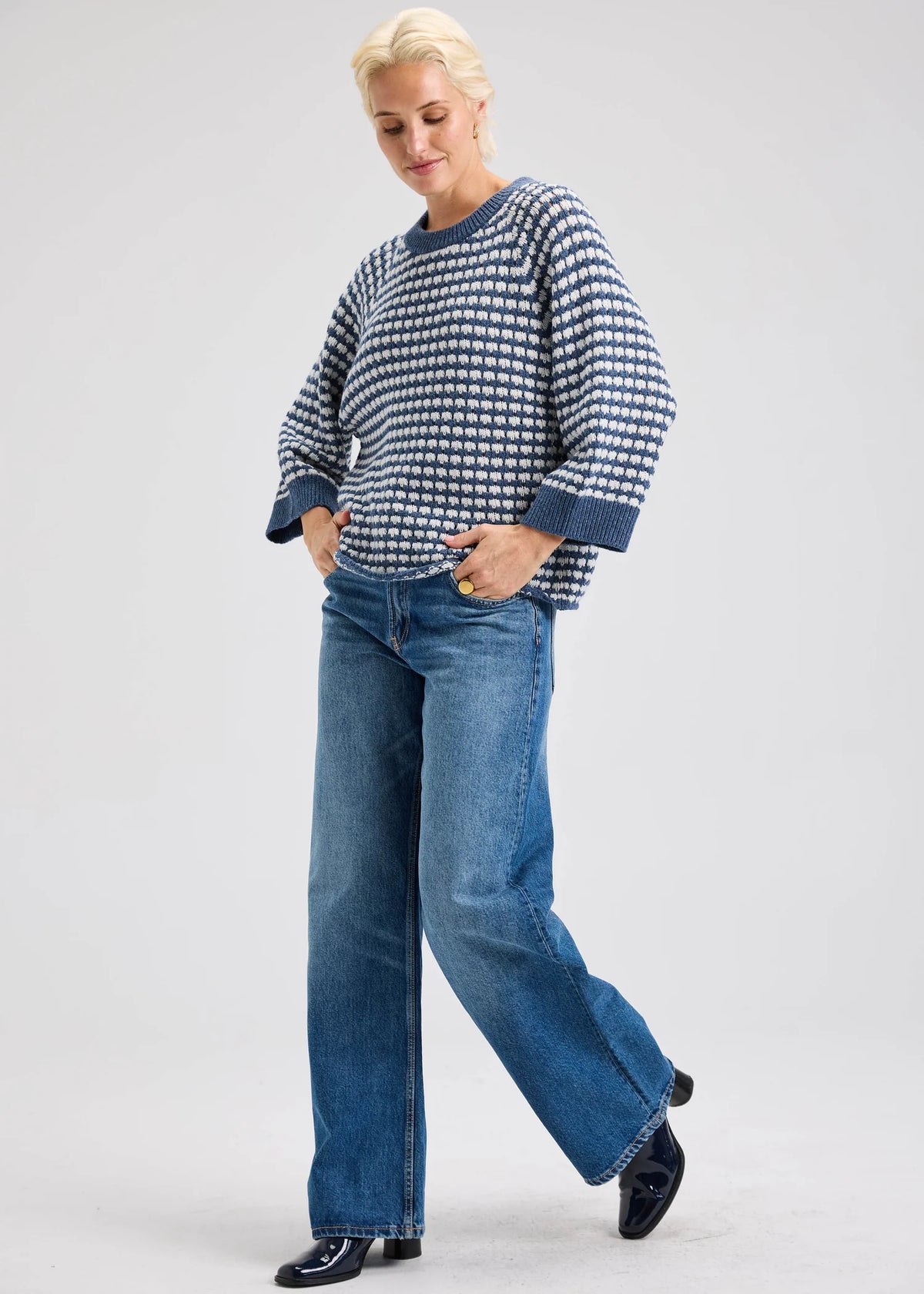 Zaket & Plover Texture Crew Sweater Final Clearance