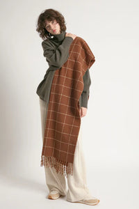 Look by M Windowpane Blanket Scarf