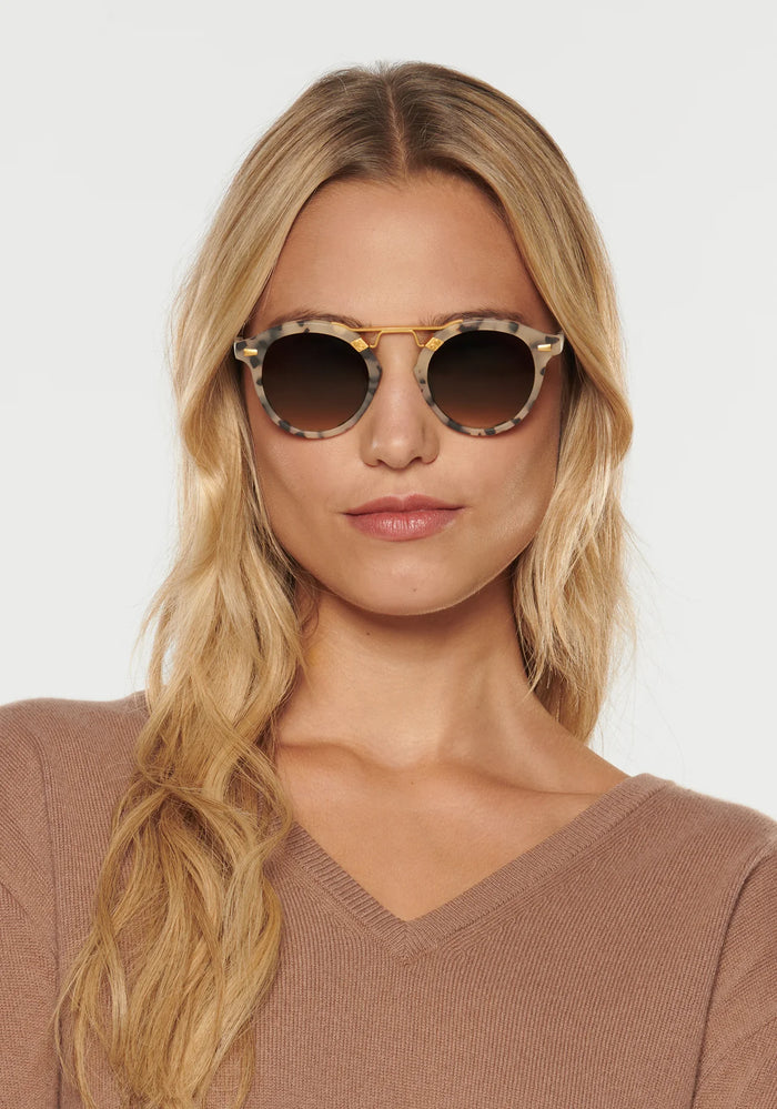 Krewe St. Louis II Matte Oyster 24K Sunglasses