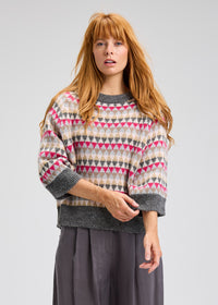 Zaket & Plover Mohair Fairisle Crew Sweater