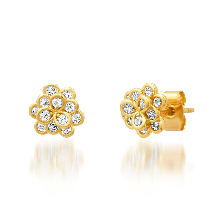 Tai 3D CZ Flower Studs