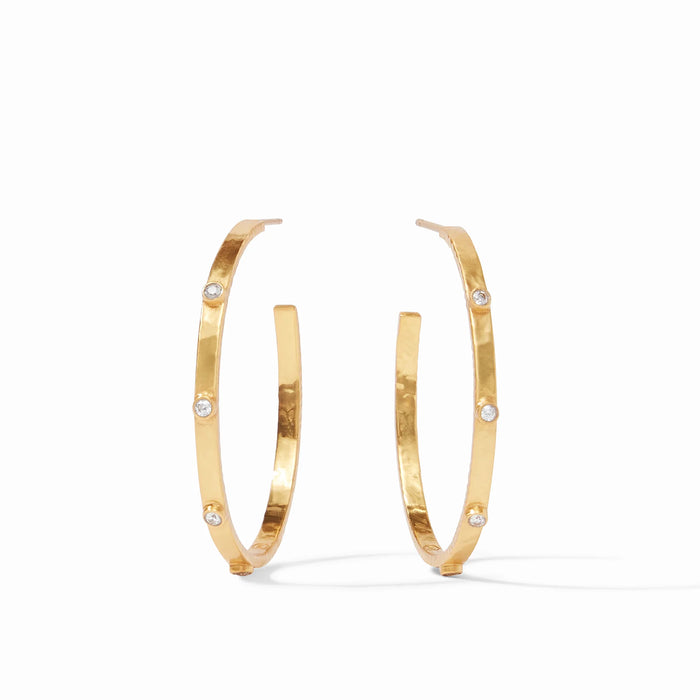 Julie Vos Crescent Stone Hoop Large