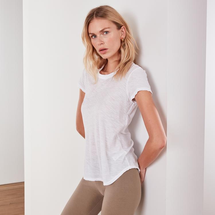 James Perse Sheer Slub Crew Neck Tee