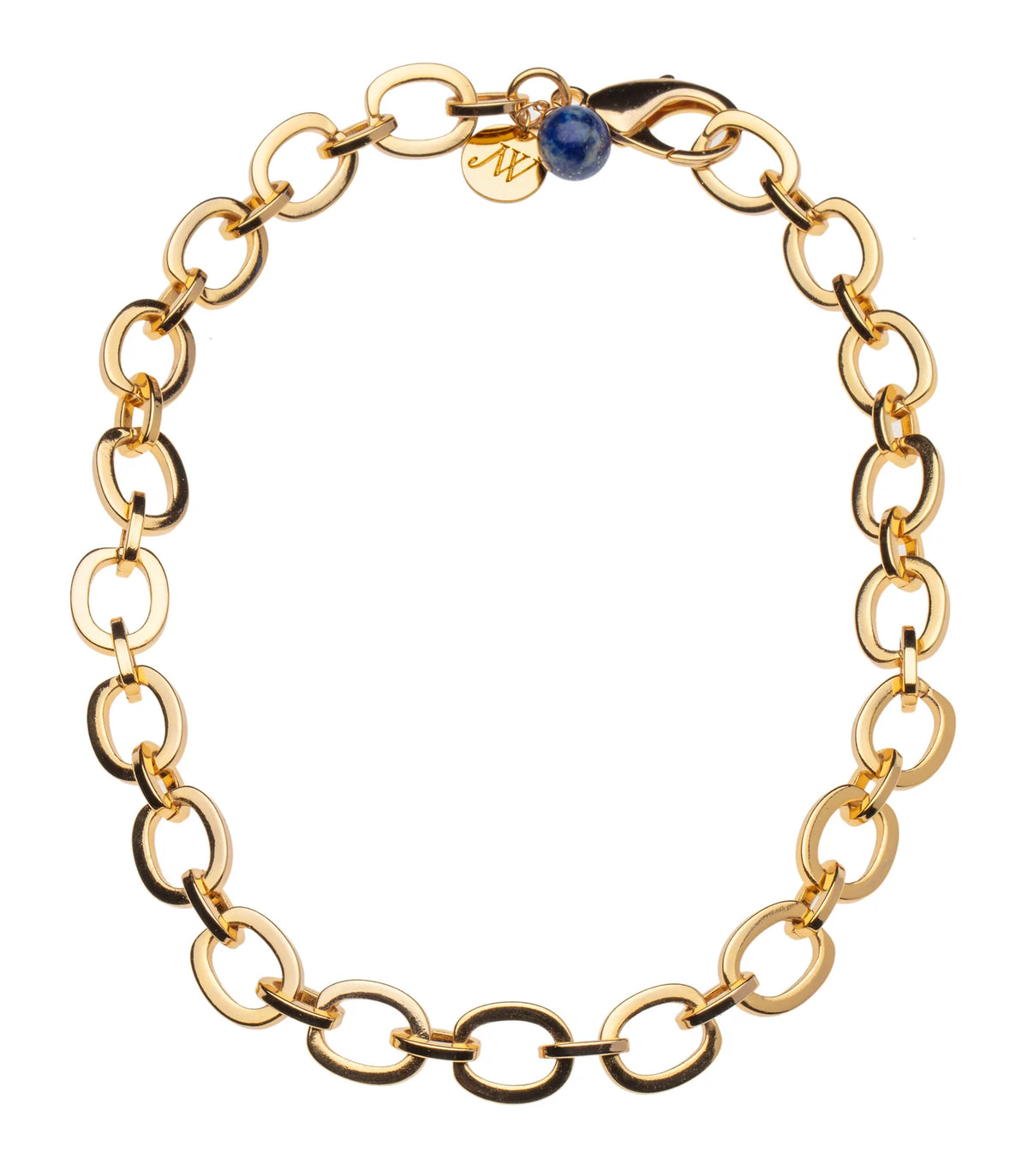 Jane Win Chunky Chain 16" with Lapis Bead