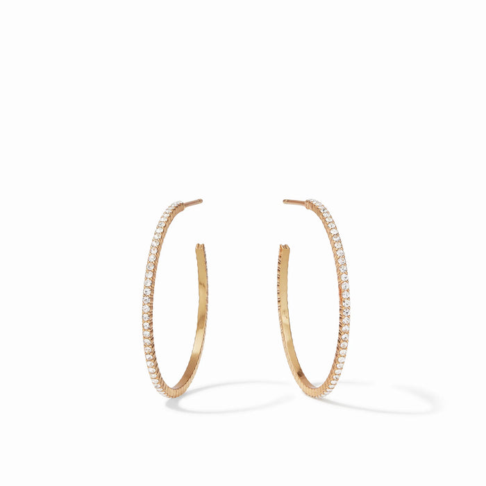 Julie Vos Windsor Hoop Gold Crystal Medium