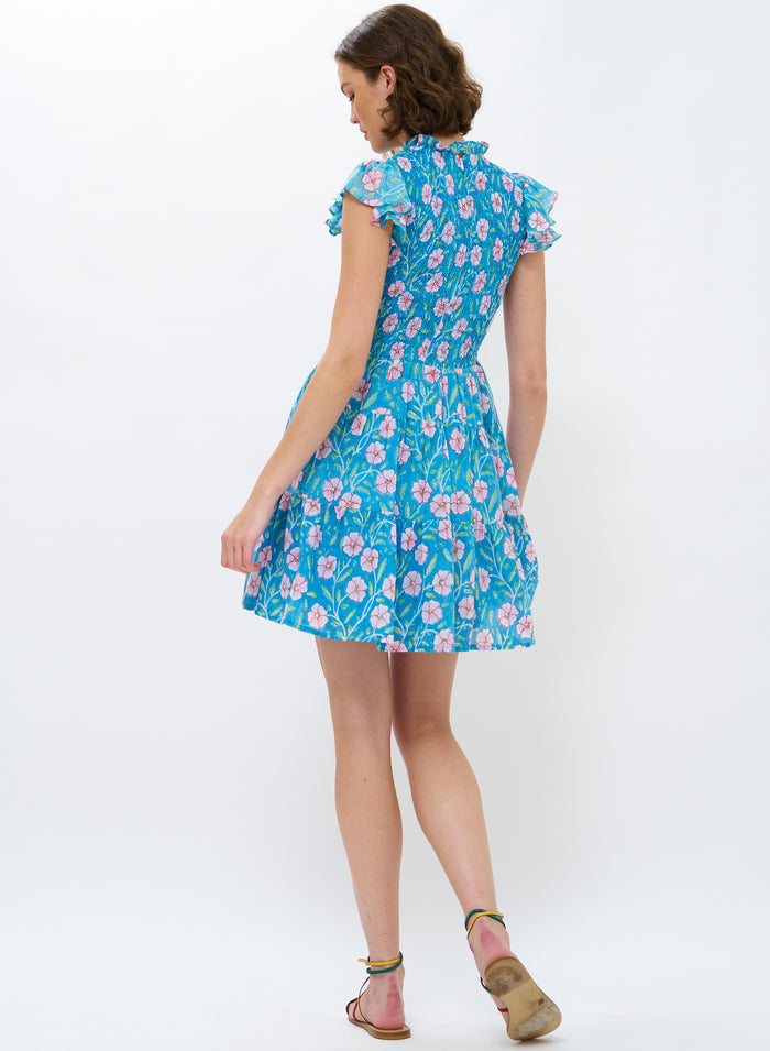 Oliphant Smocked Flirty Mini Dress