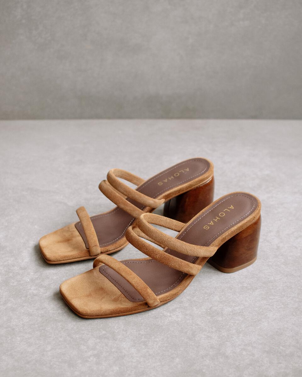 Alohas Indiana Suede Block Heel Sandal