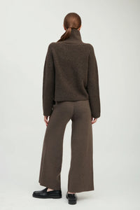 Common Knit Funnel Neck Rib Knit Sweater
