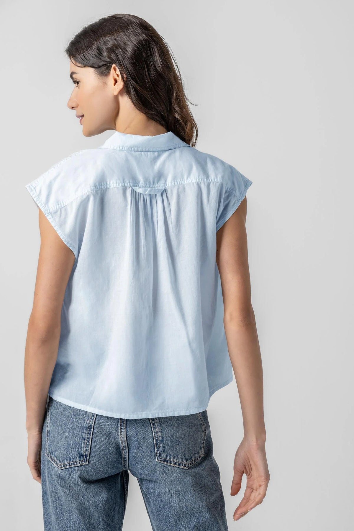 Lilla P Short Sleeve Button Down Shirt Final Clearance