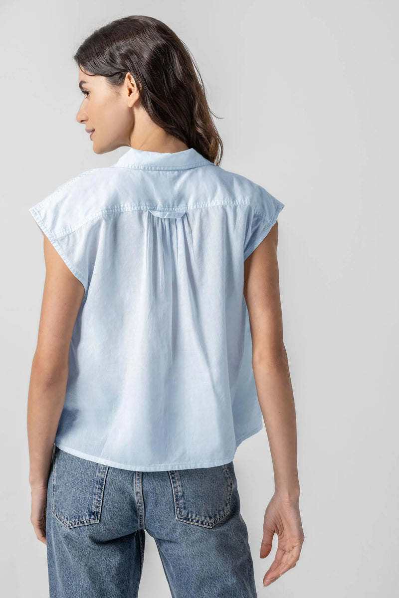 Lilla P Short Sleeve Button Down Shirt Final Clearance