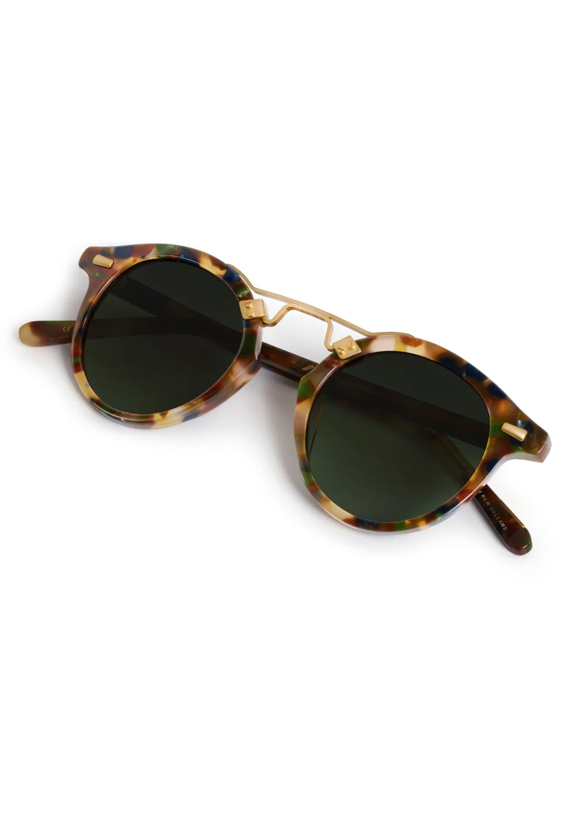 Krewe St. Louis Tuscan Tortoise 18K Polarized Sunglasses