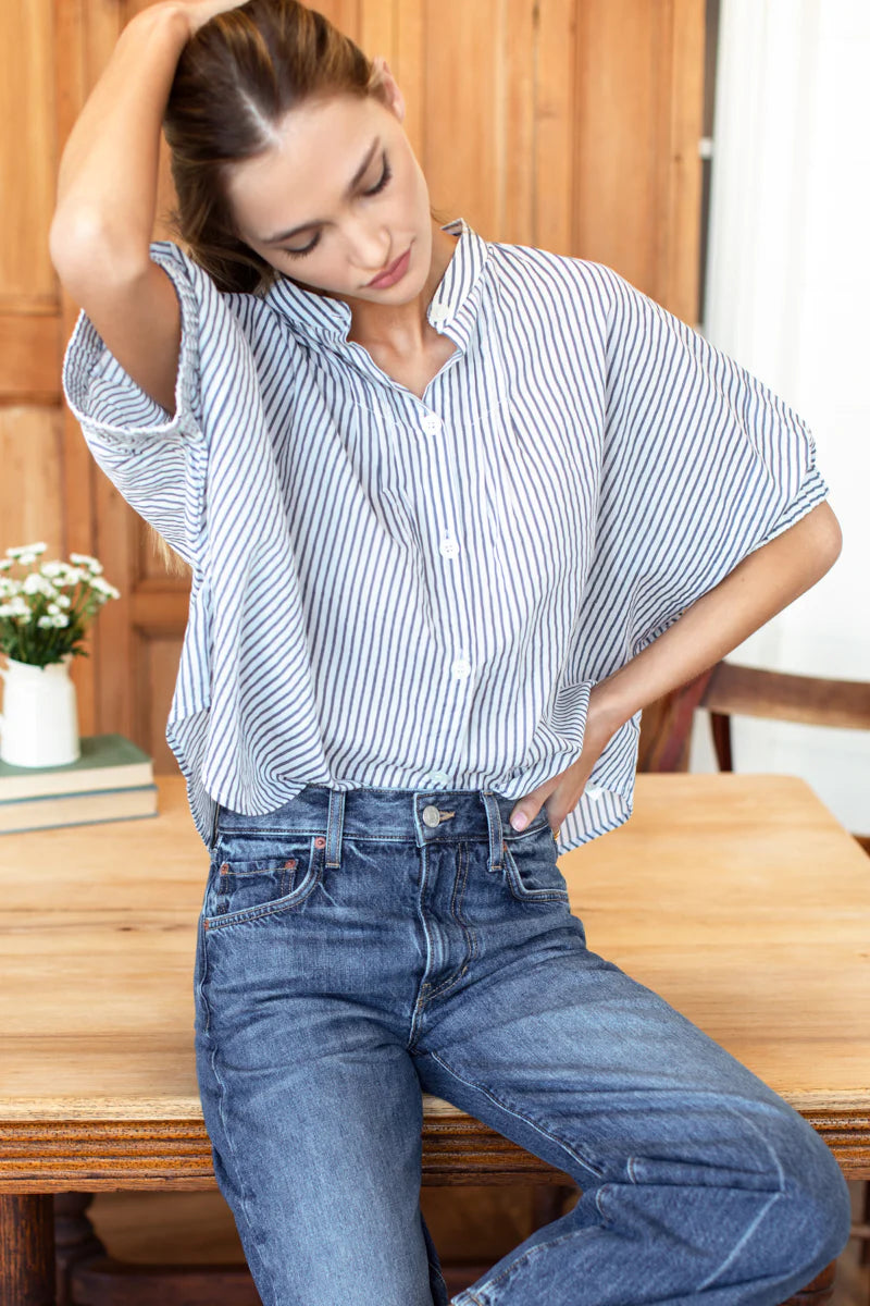 Emerson Fry Mandarin Collar Top