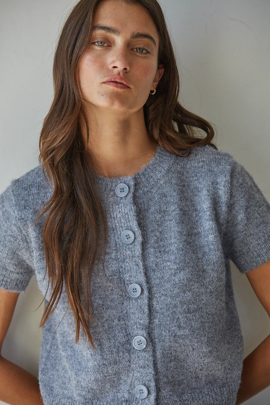 By Together Short Sleeve Button Down Cardigan