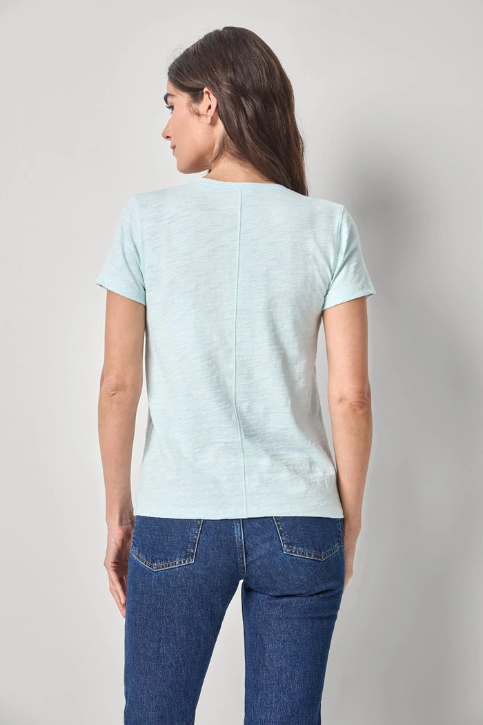 Lilla P Back Seam V-Neck Tee Seabreeze
