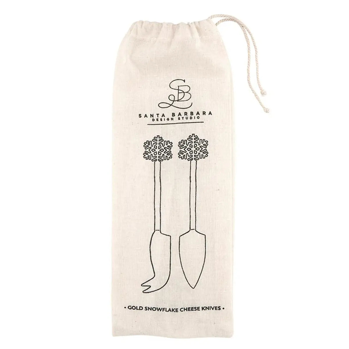 Santa Barbara Gold Snowflakes Cheese Knives Set