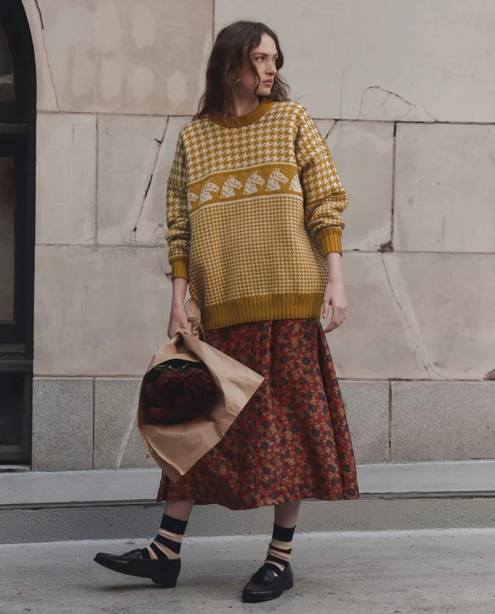 The Great Poppy Print Canary Skirt