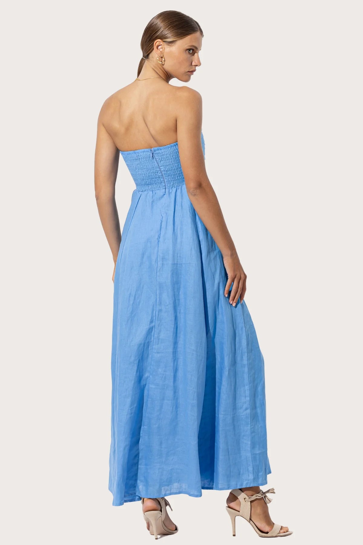 Lusana Talia Linen Maxi Dress