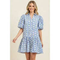 Pinch Floral Puff Sleeve Mini Dress