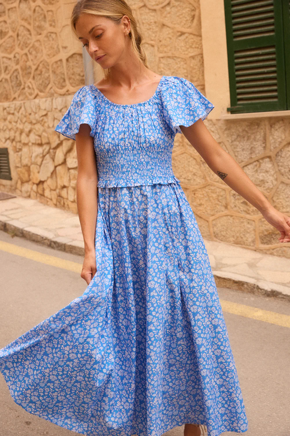 Oliphant Lilana Dress Ditsy Blue