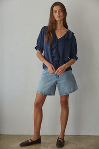 By Together Button V-Neck Top