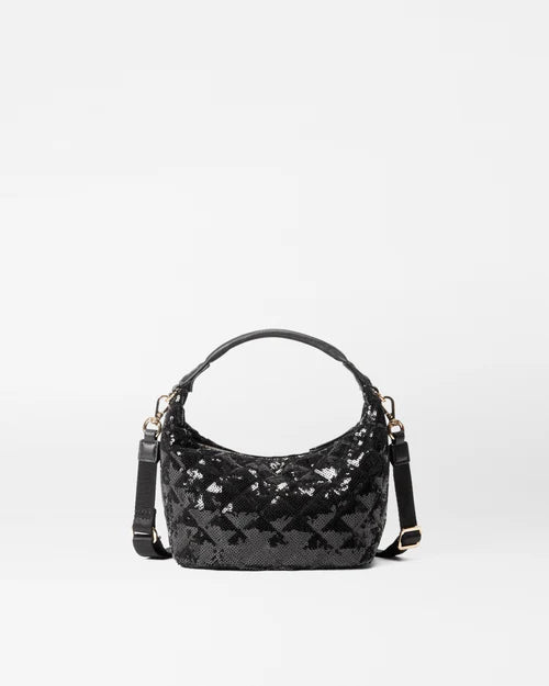 MZ Wallace Mini Hobo Black Sequin