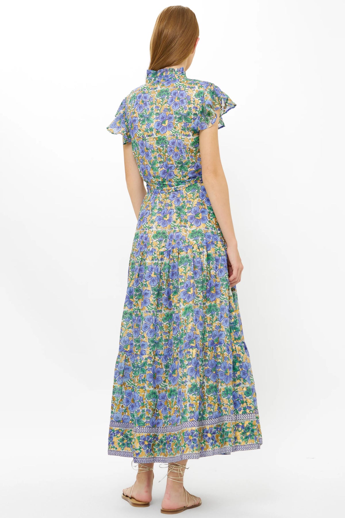 Oliphant Ruffle Collar Button Maxi Dress