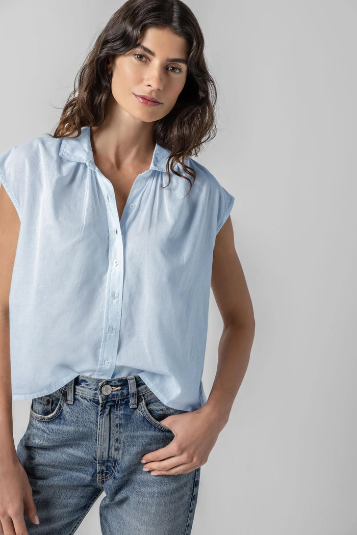 Lilla P Short Sleeve Button Down Shirt