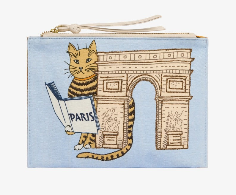 Inoui Editions Paris Cat Embroidered Pouch