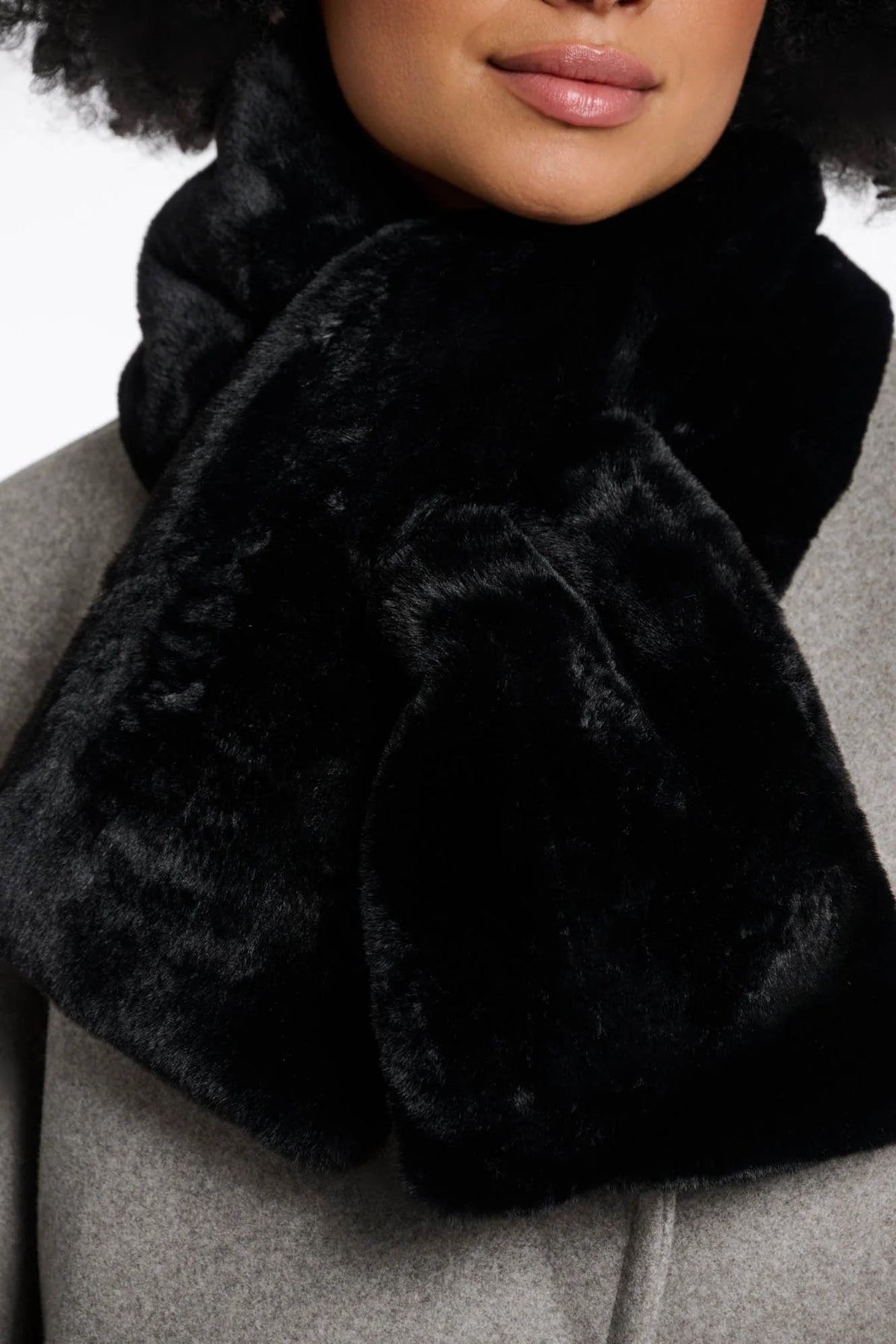 Rino & Pelle Stip Faux Fur Scarf