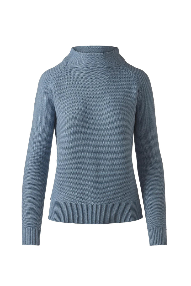 Kinross Cashmere Garter Funnel Neck Sweater Final Clearance
