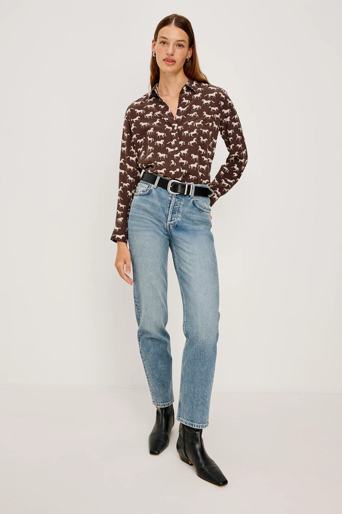 Rails Kate Ivory Horses Blouse