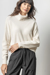 Lilla P Relaxed Rib Turtleneck Sweater