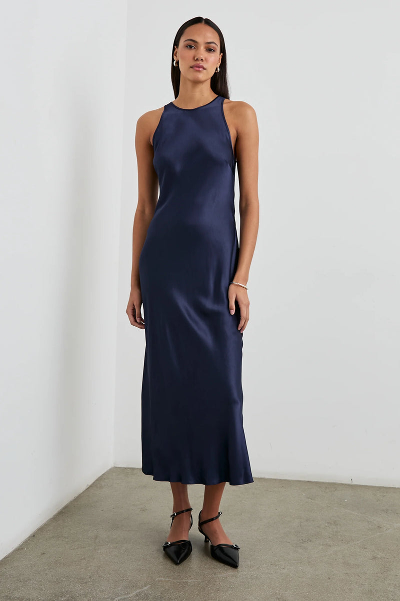Rails | Solana Dress - Black | Luxury Satin | Size S
