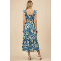 Pinch Floral Print Tiered Midi Dress