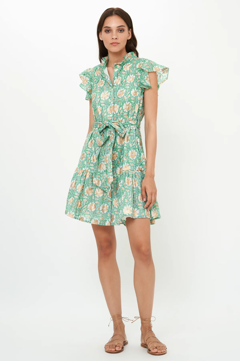 Oliphant Ruffle Collar Button Mini Dress