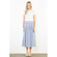 THML Striped Smocked Skirt