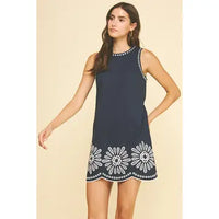 Pinch Floral Embroidered Midi Dress