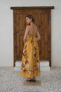 Moon River Floral Embroidery Midi Dress