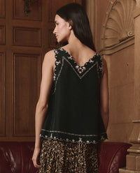 The Great Embroidered Floral Slip Top
