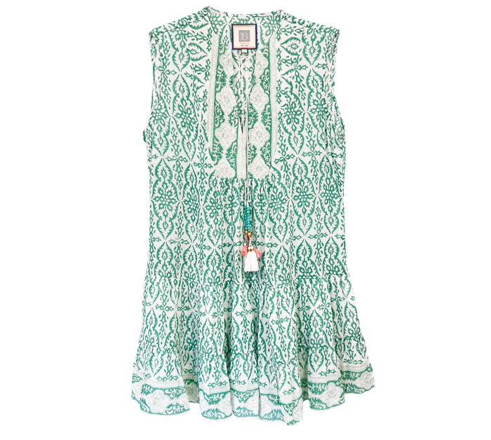 Bell by Alicia Bell Green Print Lulu Flounce Dress